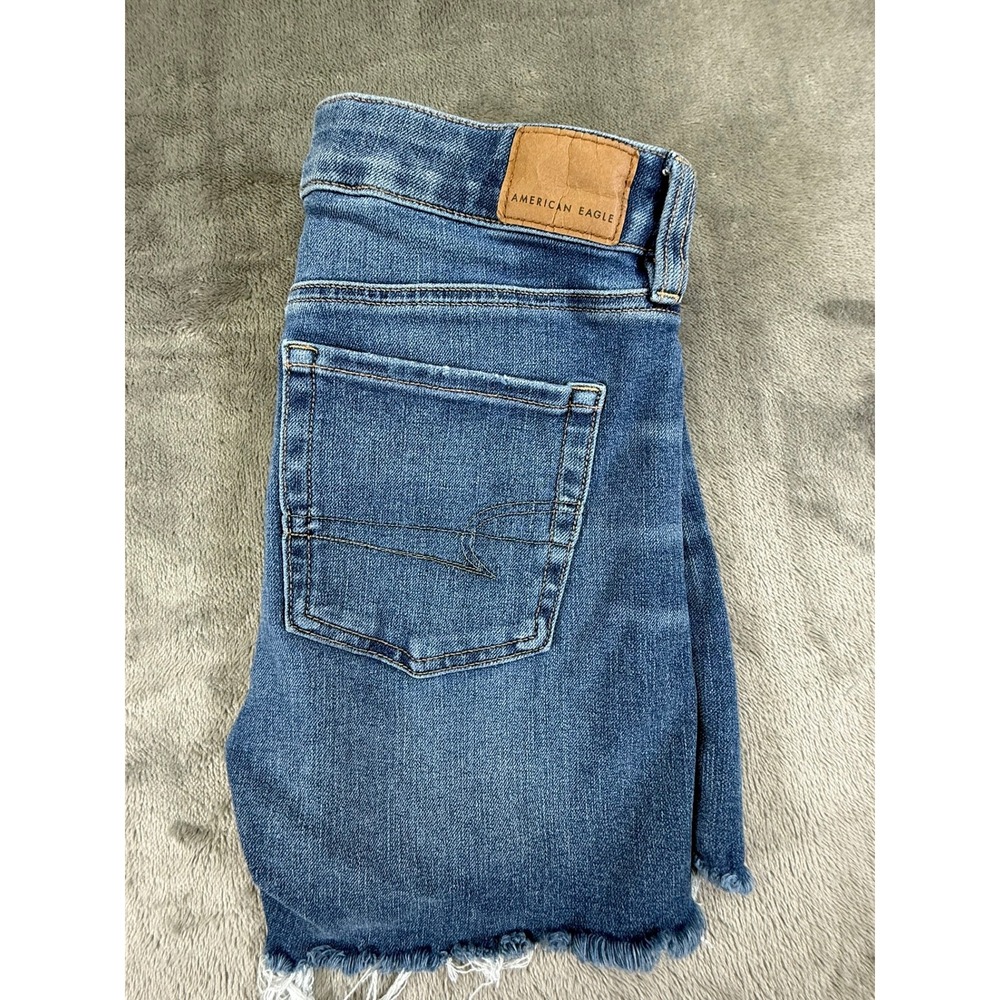 American Eagle The Dream Jean Womens Blue Denim Cutoff Shorts Size 4 Medium Wash